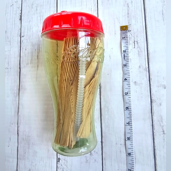 VINTAGE COCA COLA COKE Genuine Sport Bottle Plastic Cup Red Lid & Straw - Picture 6 of 8